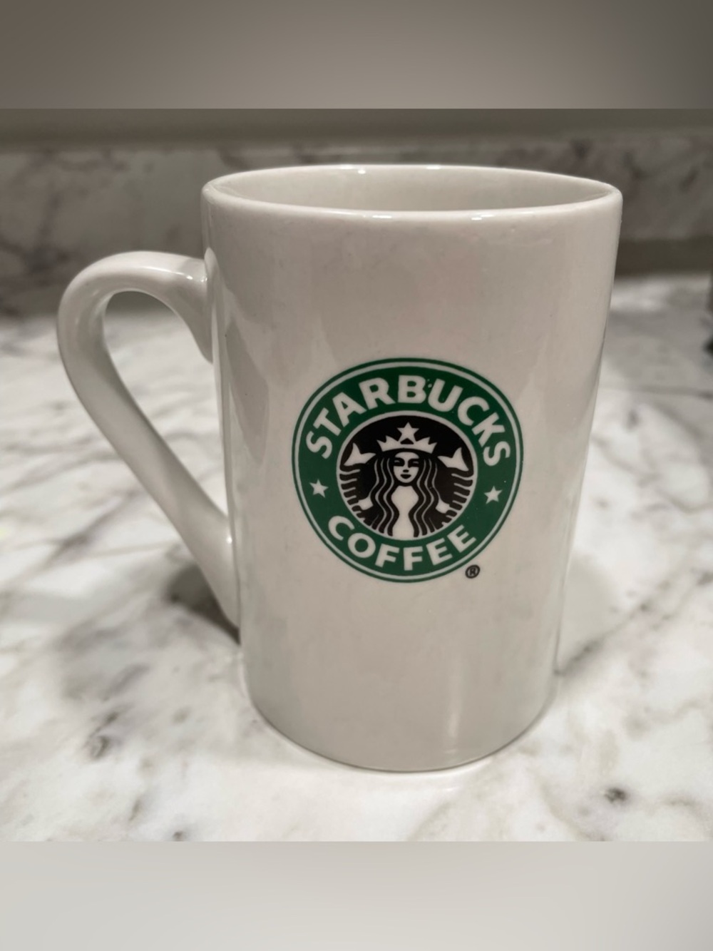 Starbucks Ceramic White Coffee Cup Mug 10oz Green Classic Siren Logo 2008